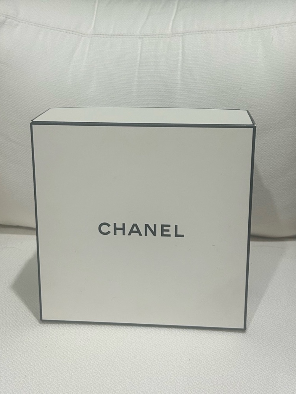 CHANEL White Gift Box with Black Logo